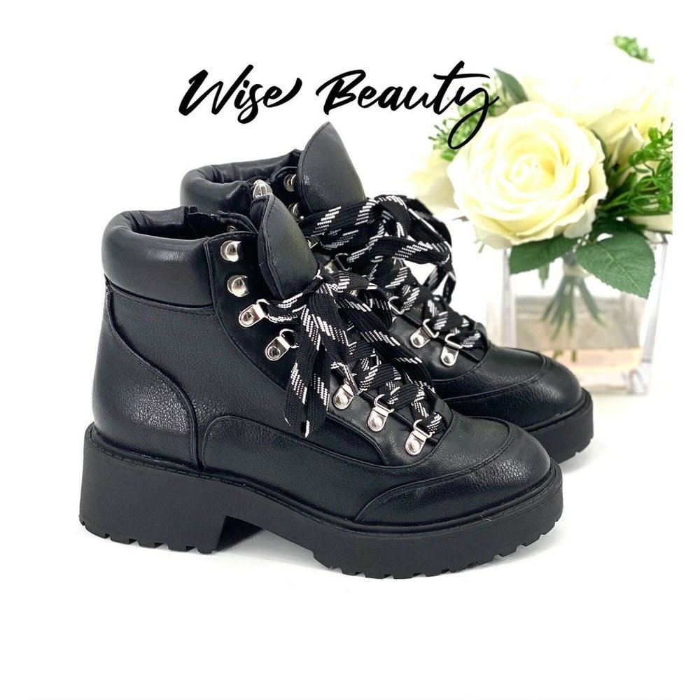 NEW Women's Lizbeth Hiking Boots Size 5 Shoe Black Universal Thread - Picture 4 of 7